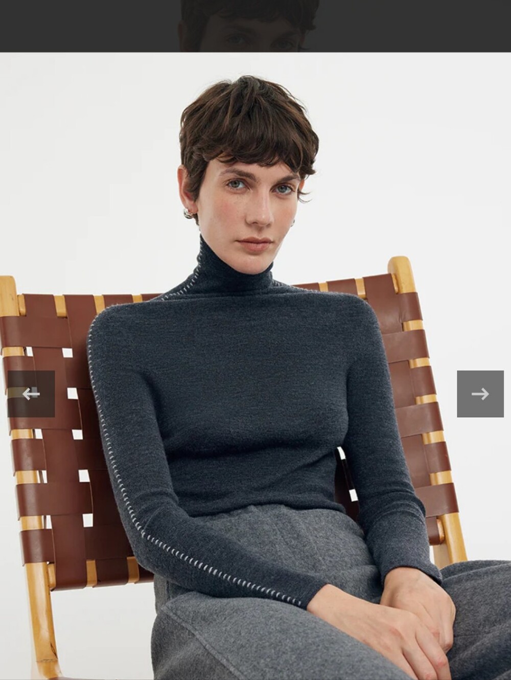 Charcoal Gray Turtleneck Women's Sweater